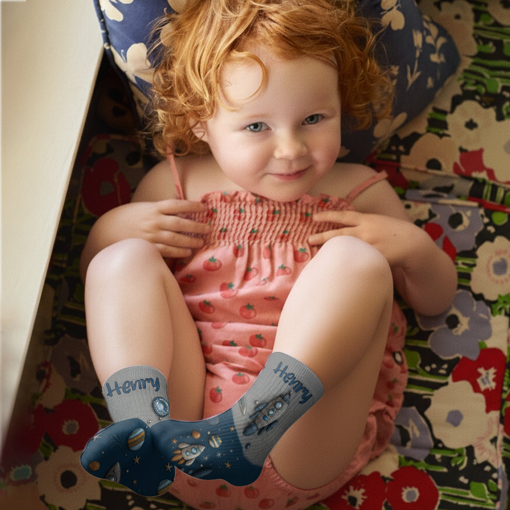 Chaussettes personnalisées pour enfants de la marque Spaceship