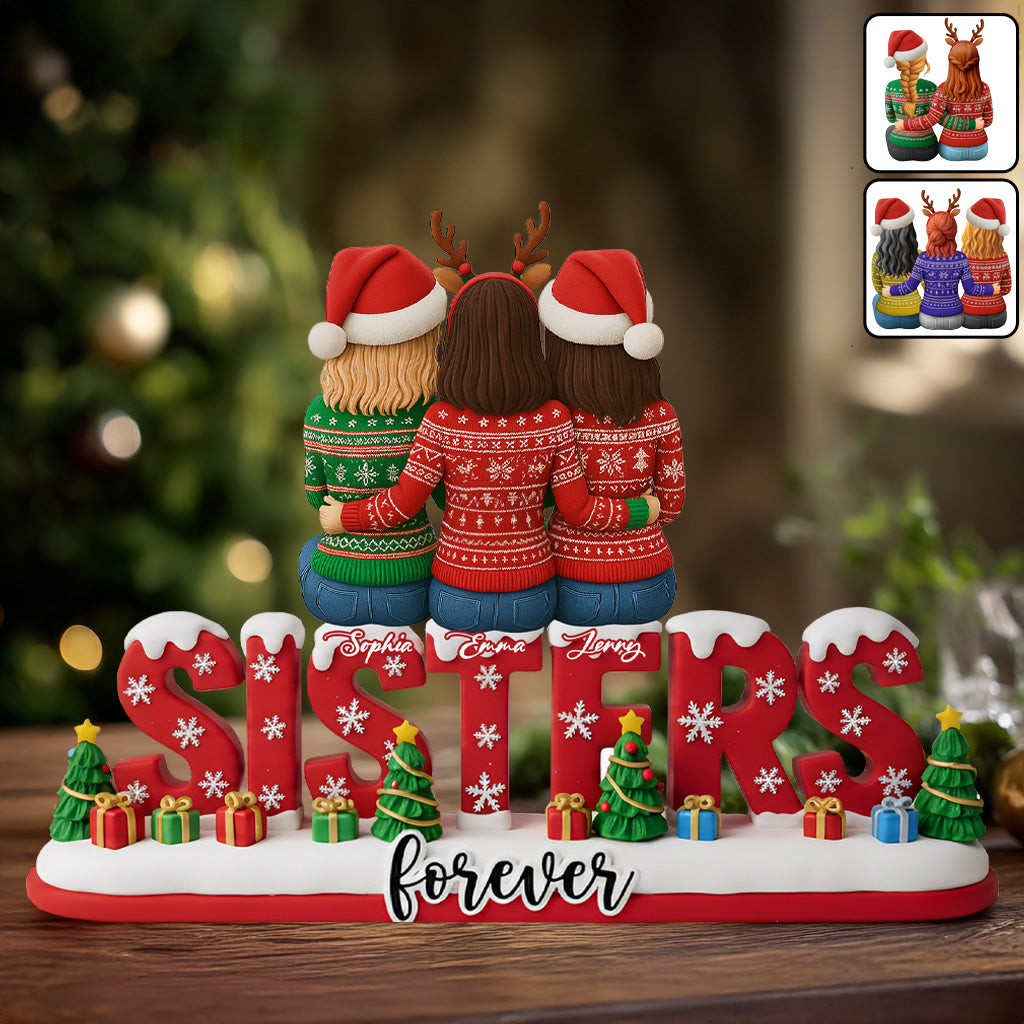 Sœurs pour toujours - Plaque acrylique personnalisée en forme de sœur