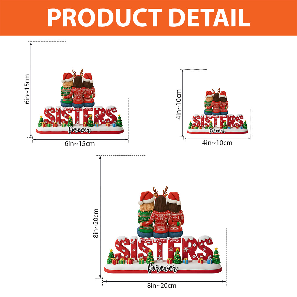 Sœurs pour toujours - Plaque acrylique personnalisée en forme de sœur