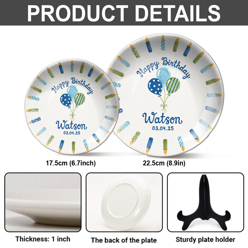 Happy Birthday - Personalized Birthday Ceramic Round Plate