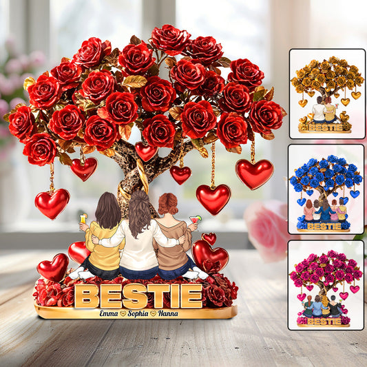 Besties Forever - Personalized Bestie Custom Shaped Acrylic Plaque