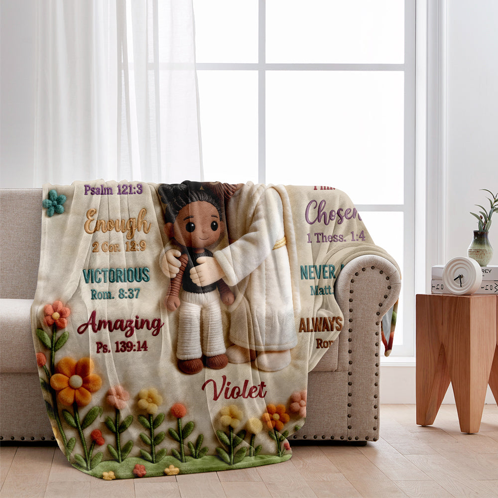 Couverture chrétienne personnalisée « Crochet God Says You Are »