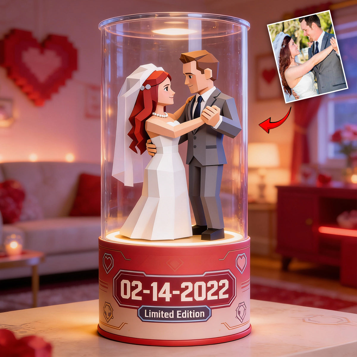 Je t'aime - Plaque acrylique personnalisée pour couple, forme sur mesure