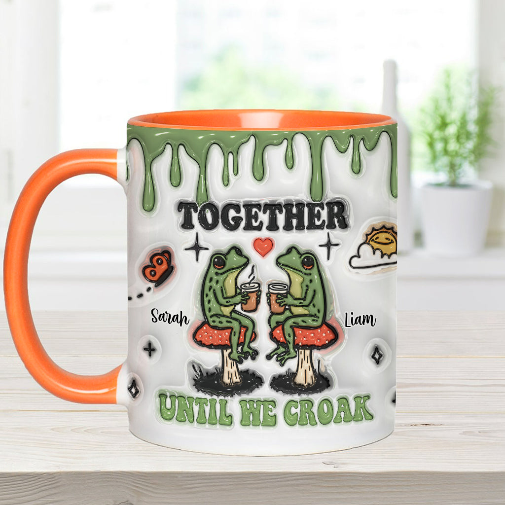 Together Until We Croak - Personalized Frog Accent Mug