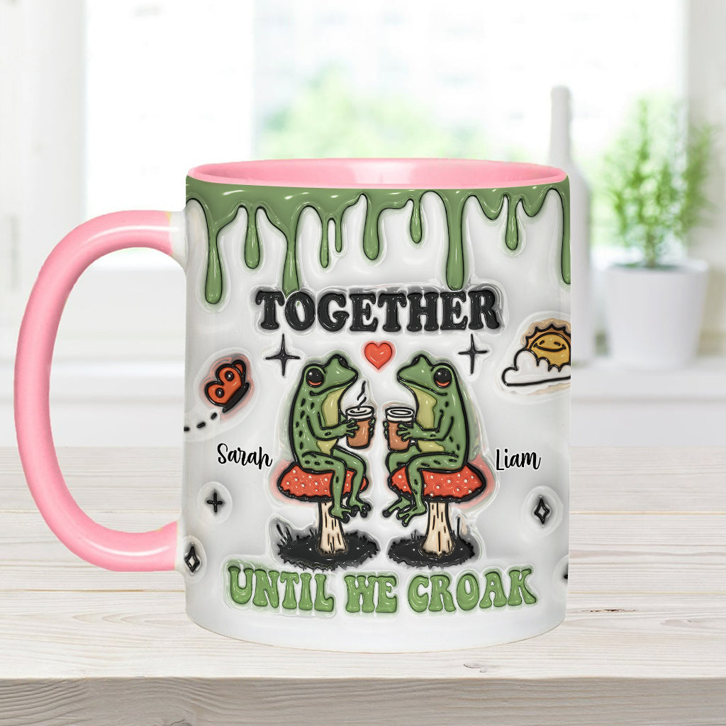 Together Until We Croak - Personalized Frog Accent Mug