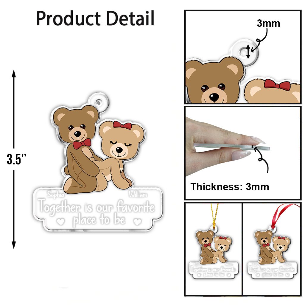 Être ensemble, c'est notre endroit préféré - Ornement transparent personnalisé pour couple