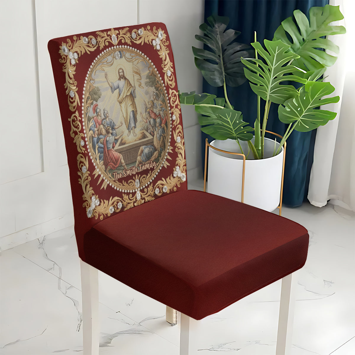 Key Christian Religious Scenes - Personalized Christian Chair Cover Set