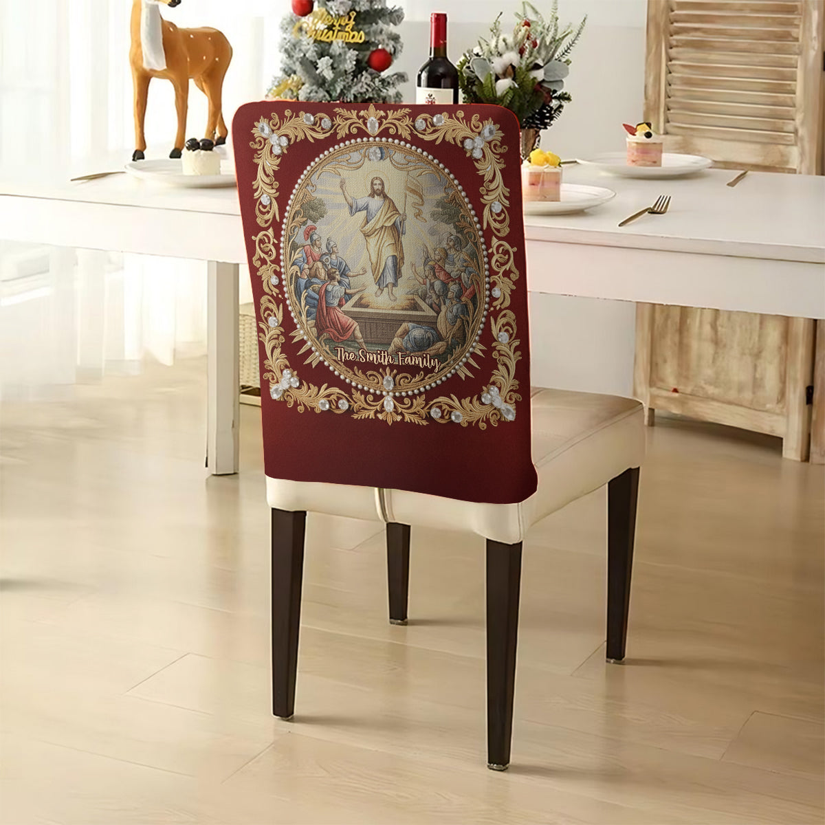 Key Christian Religious Scenes - Personalized Christian Chair Cover Set