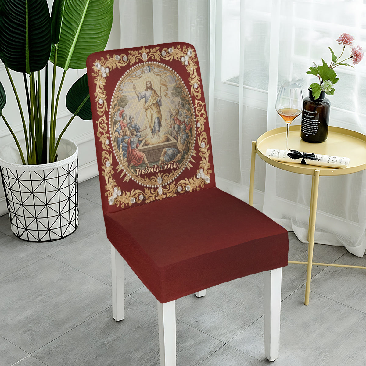 Key Christian Religious Scenes - Personalized Christian Chair Cover Set
