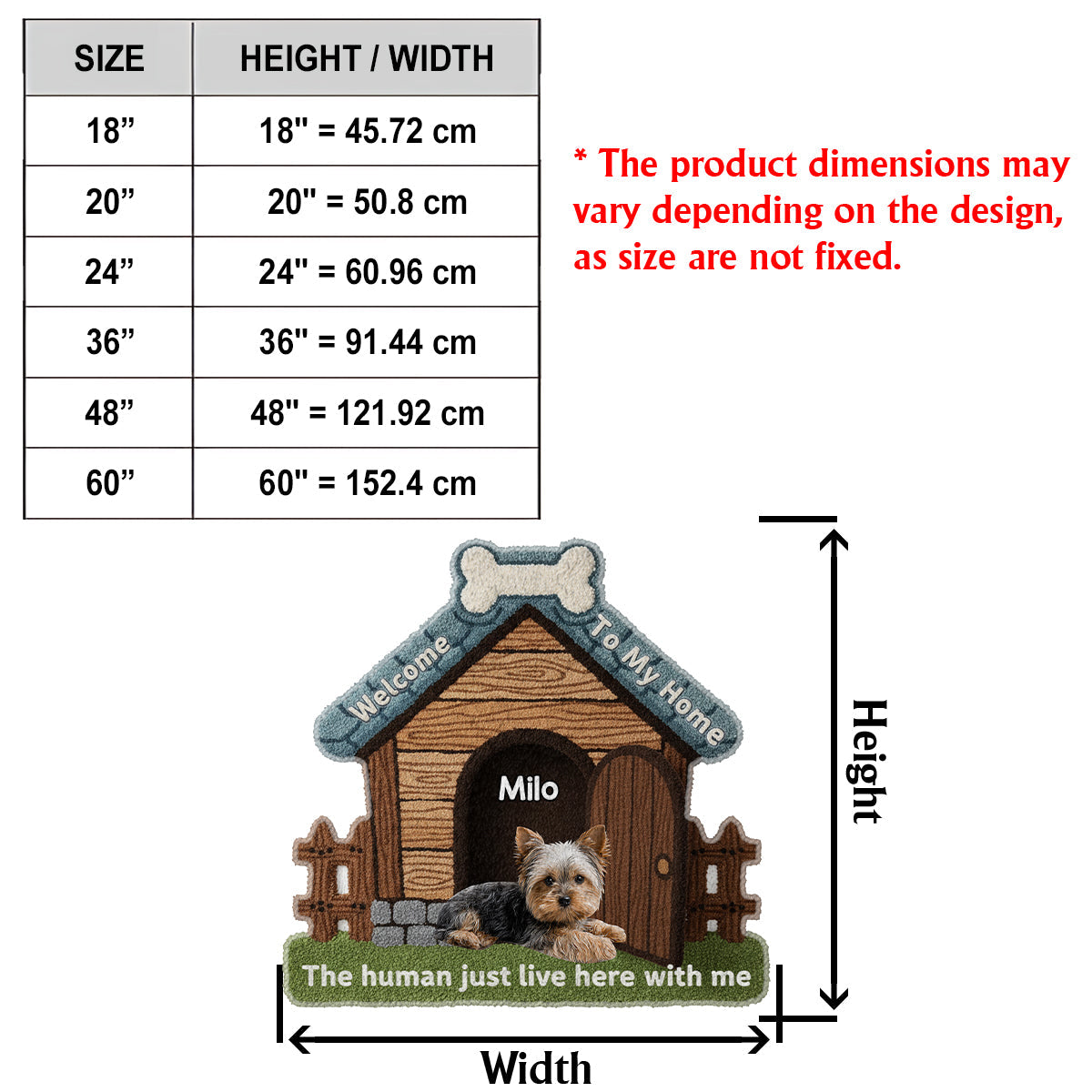 Bienvenue chez moi - Tapis touffeté antidérapant personnalisé pour chien
