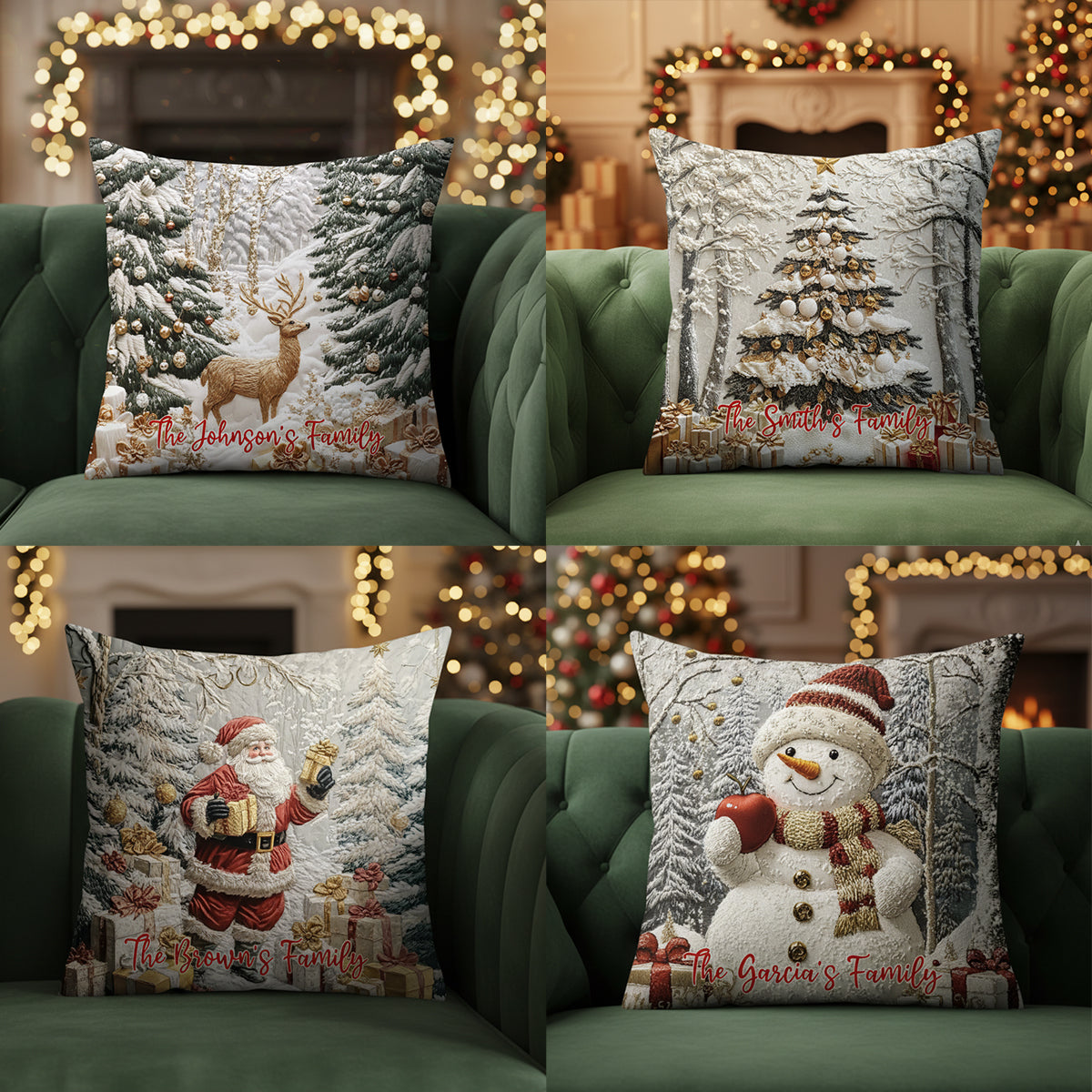 Coussin décoratif de Noël personnalisé - Fêtes de Noël
