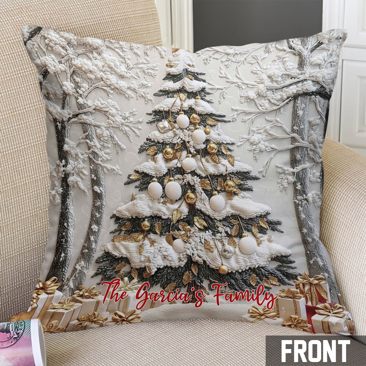 Coussin décoratif de Noël personnalisé - Fêtes de Noël