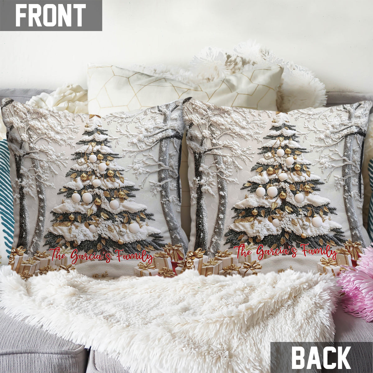 Coussin décoratif de Noël personnalisé - Fêtes de Noël