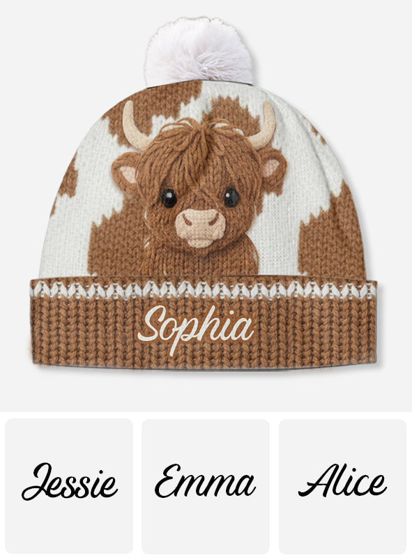 Cute Highland Cow - Personalized Highland Cow Beanie Hat