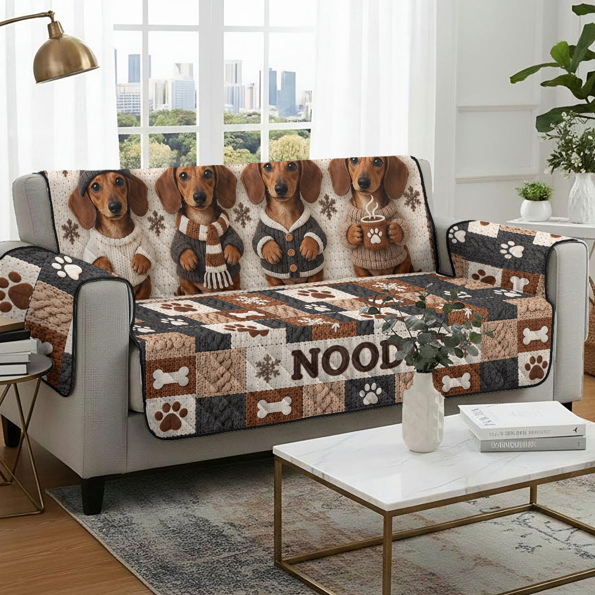 Merry Woofmas - Personalized Dog Quilted Sofa/Couch Cover