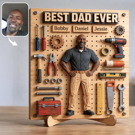 Réparateur de Tout - Plaque en Bois Personnalisée pour Papa 2 Couches