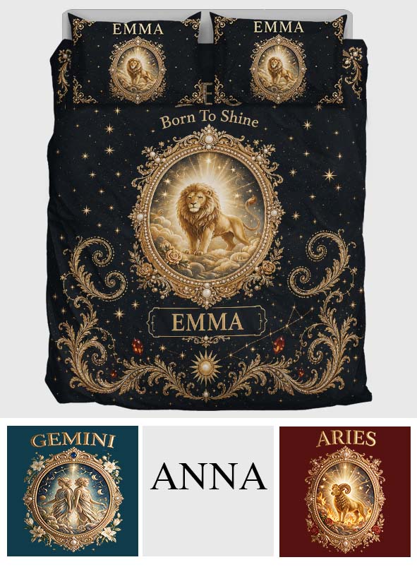 Zodiac Sign Luxury Bed Set - Personalized Horoscope Bedding Set