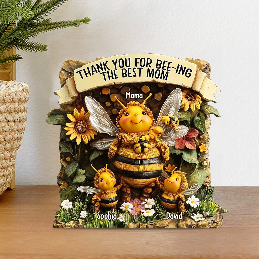 Thank You For Bee-ing The Best Mom - Personalized Mother Custom Shaped Acrylic Plaque