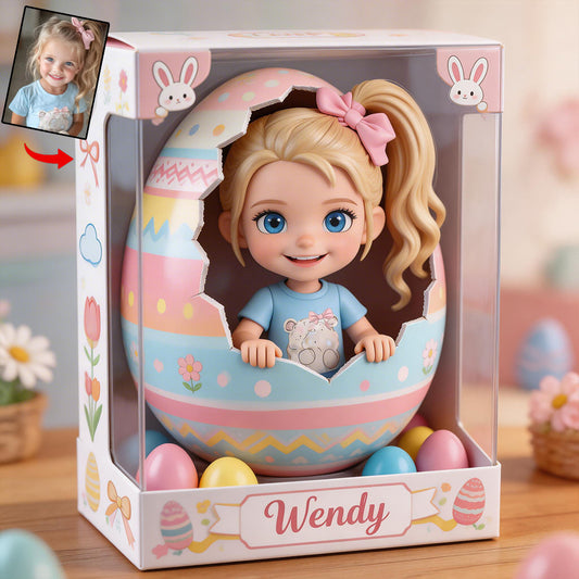 Custom Any Photo Peeking Kid Easter's Eggs - Personalized Kid Custom Shaped Acrylic Plaque