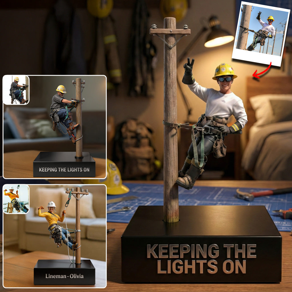 Monteur de lignes en escalade - Plaque acrylique personnalisée en forme de monteur de lignes