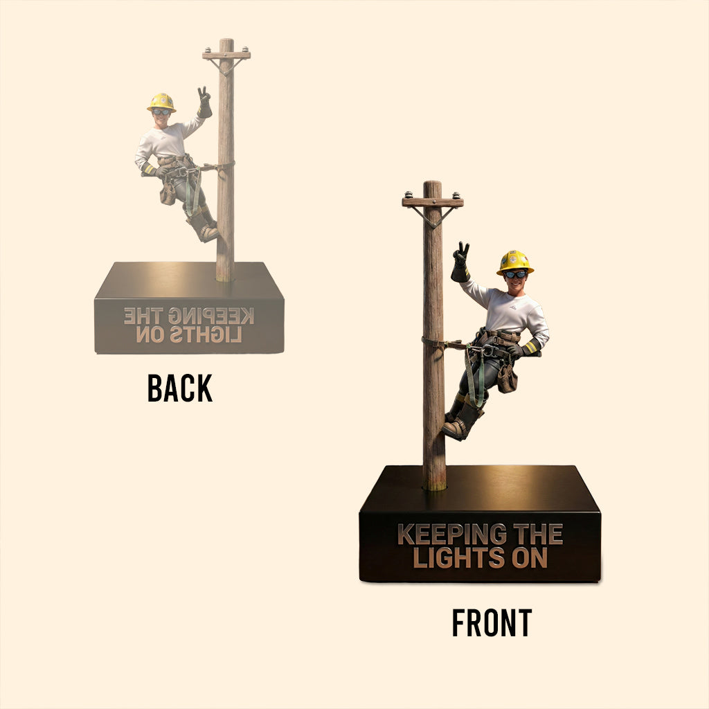 Monteur de lignes en escalade - Plaque acrylique personnalisée en forme de monteur de lignes