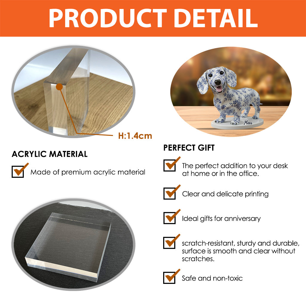 J'aime mes chiens - Plaque acrylique personnalisée en forme de chien