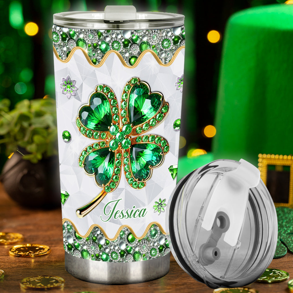 Lucky Four-Leaf Clover - Personalized Saint Patrick's Day Tumbler