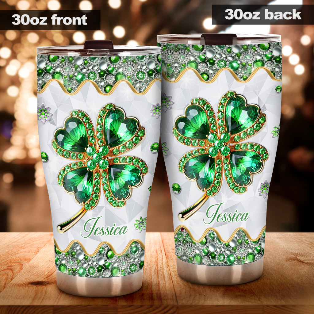 Lucky Four-Leaf Clover - Personalized Saint Patrick's Day Tumbler