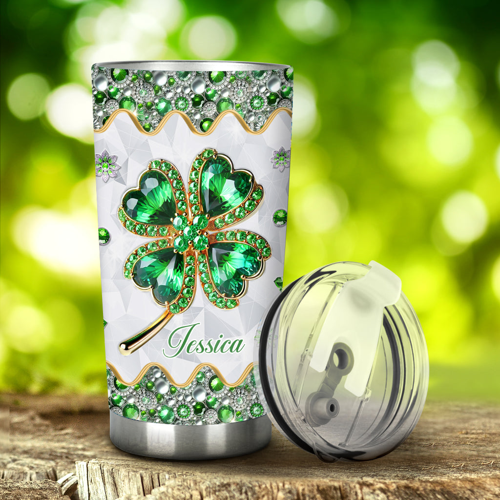 Lucky Four-Leaf Clover - Personalized Saint Patrick's Day Tumbler
