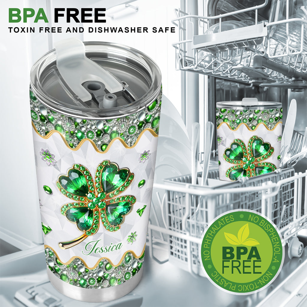 Lucky Four-Leaf Clover - Personalized Saint Patrick's Day Tumbler