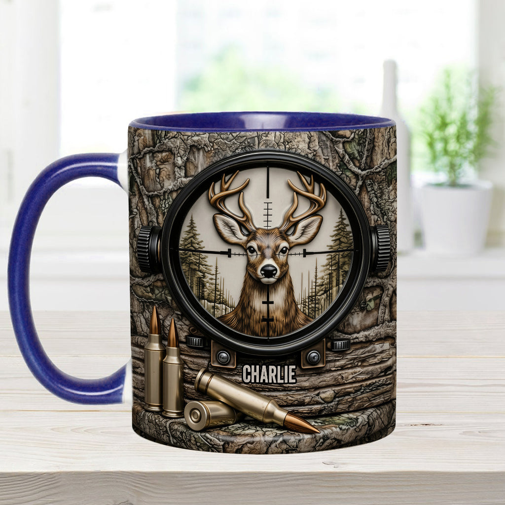 Chasse au cerf, cadeau pour chasseur - Mug et sous-verre personnalisés sur le thème de la chasse