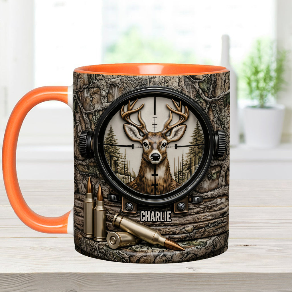 Chasse au cerf, cadeau pour chasseur - Mug et sous-verre personnalisés sur le thème de la chasse