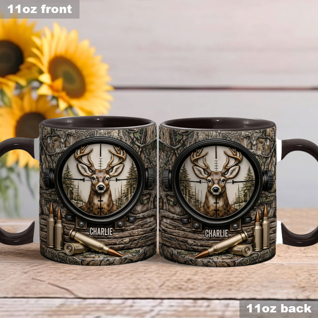 Chasse au cerf, cadeau pour chasseur - Mug et sous-verre personnalisés sur le thème de la chasse