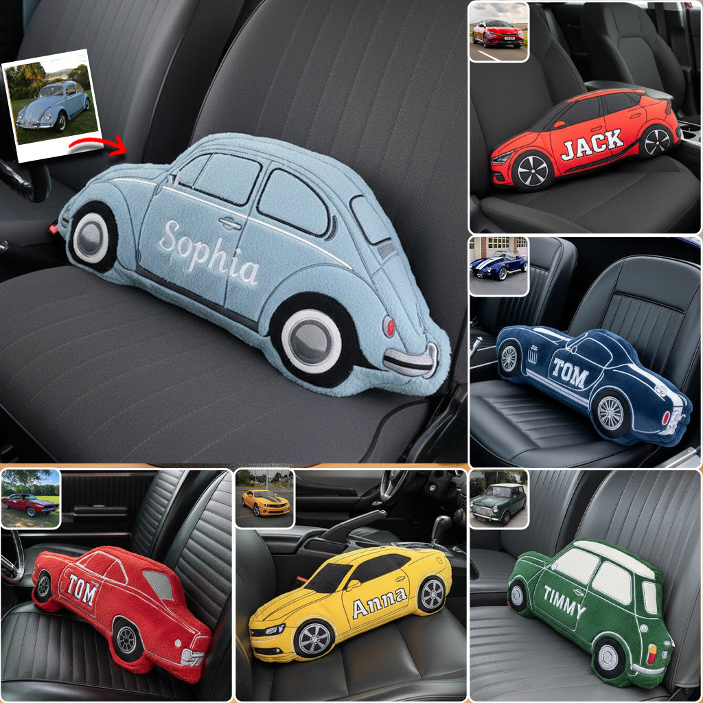 Custom Pillow For Car Lovers - Personalized Car Lover Faux Fur Shaped Pillow