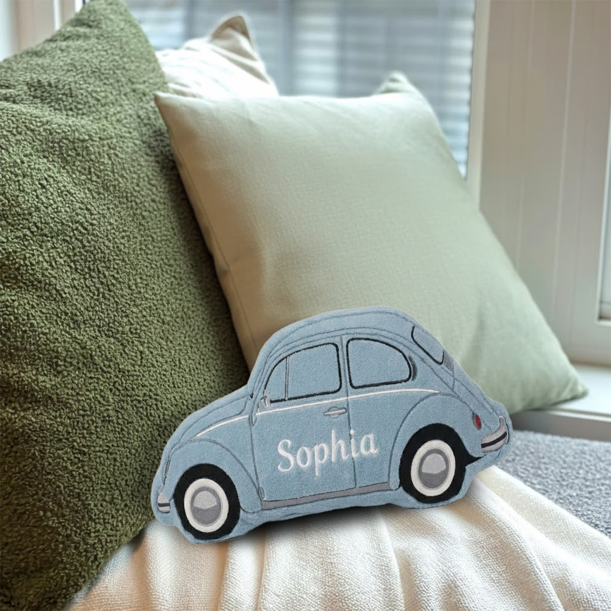 Custom Pillow For Car Lovers - Personalized Car Lover Faux Fur Shaped Pillow