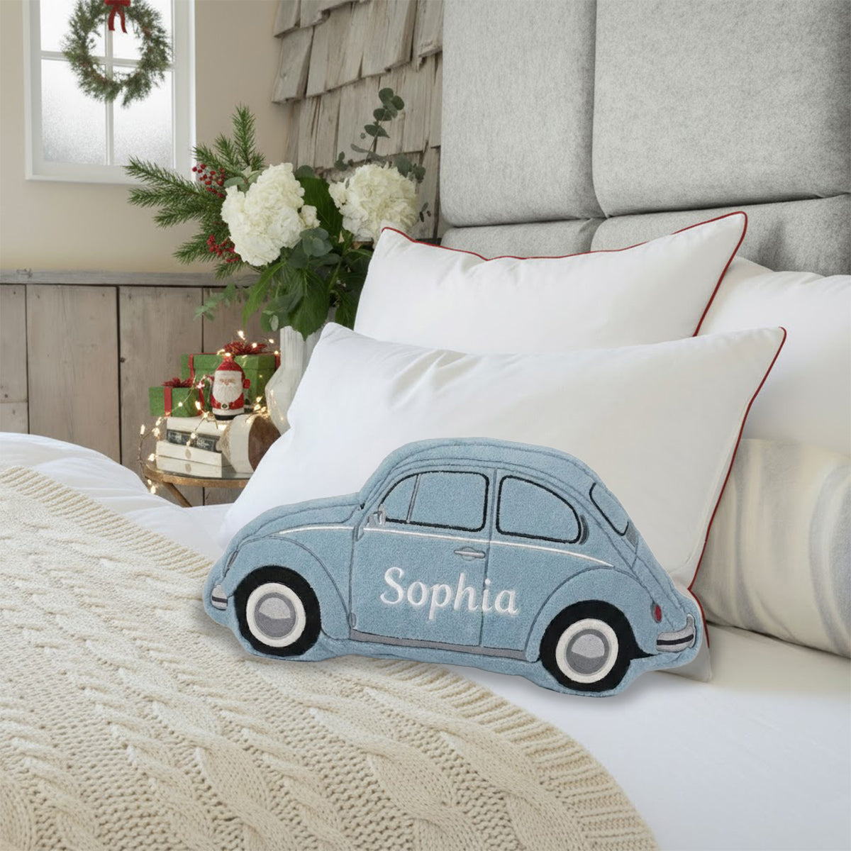 Custom Pillow For Car Lovers - Personalized Car Lover Faux Fur Shaped Pillow