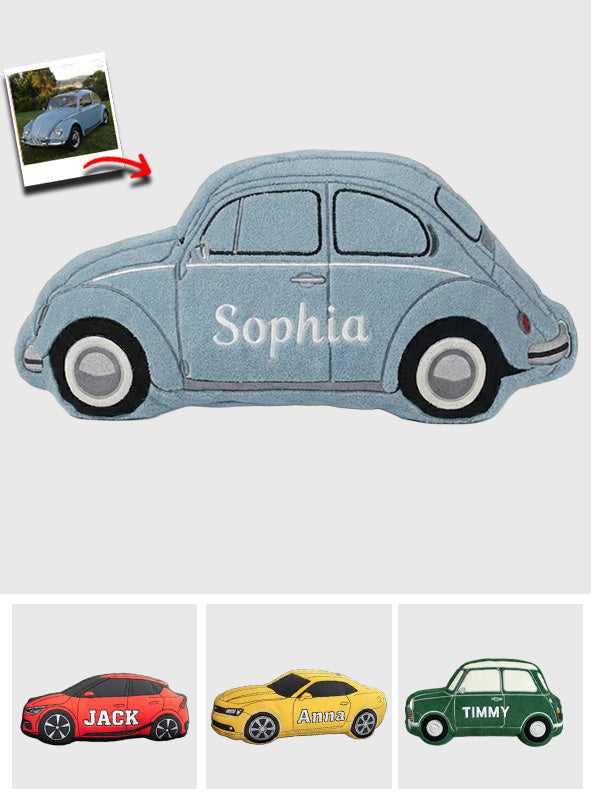 Custom Pillow For Car Lovers - Personalized Car Lover Faux Fur Shaped Pillow