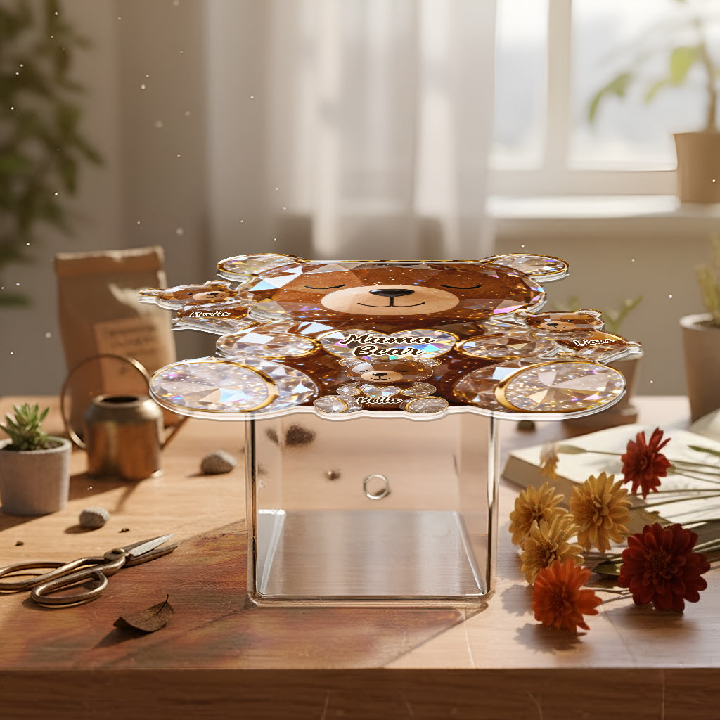 Sparkling Mama Bear - Personalized Bear Acrylic Pot