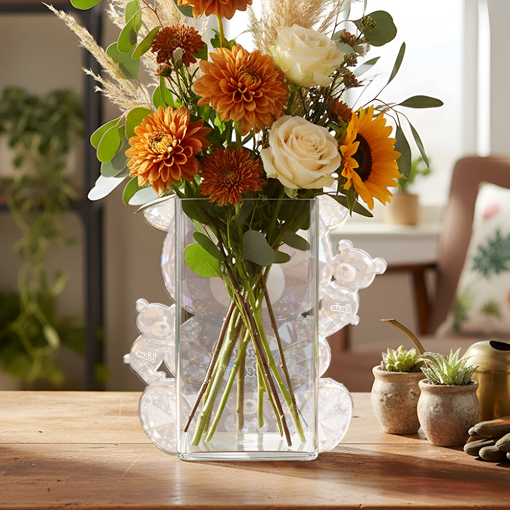 Sparkling Mama Bear - Personalized Bear Acrylic Pot