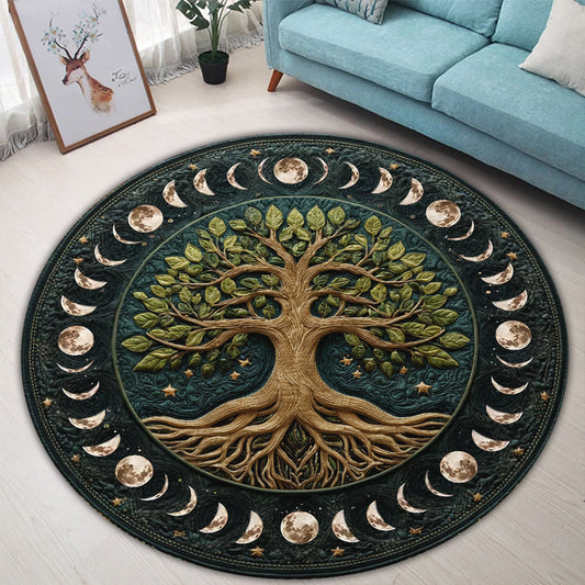Phase de la Lune - Tapis rond de sorcière