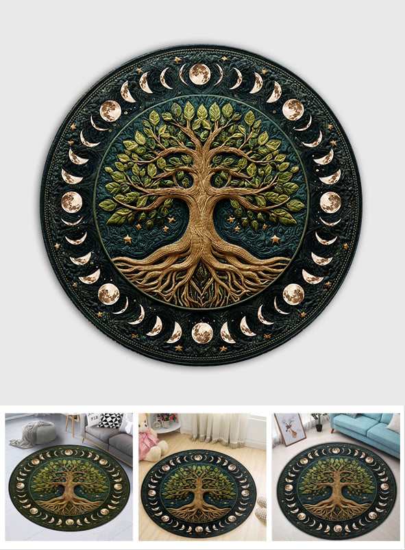 Phase de la Lune - Tapis rond de sorcière