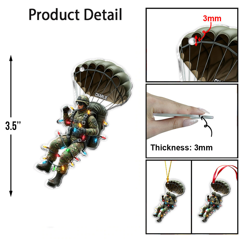 Military Parachutist - Personalized Veteran Ornament