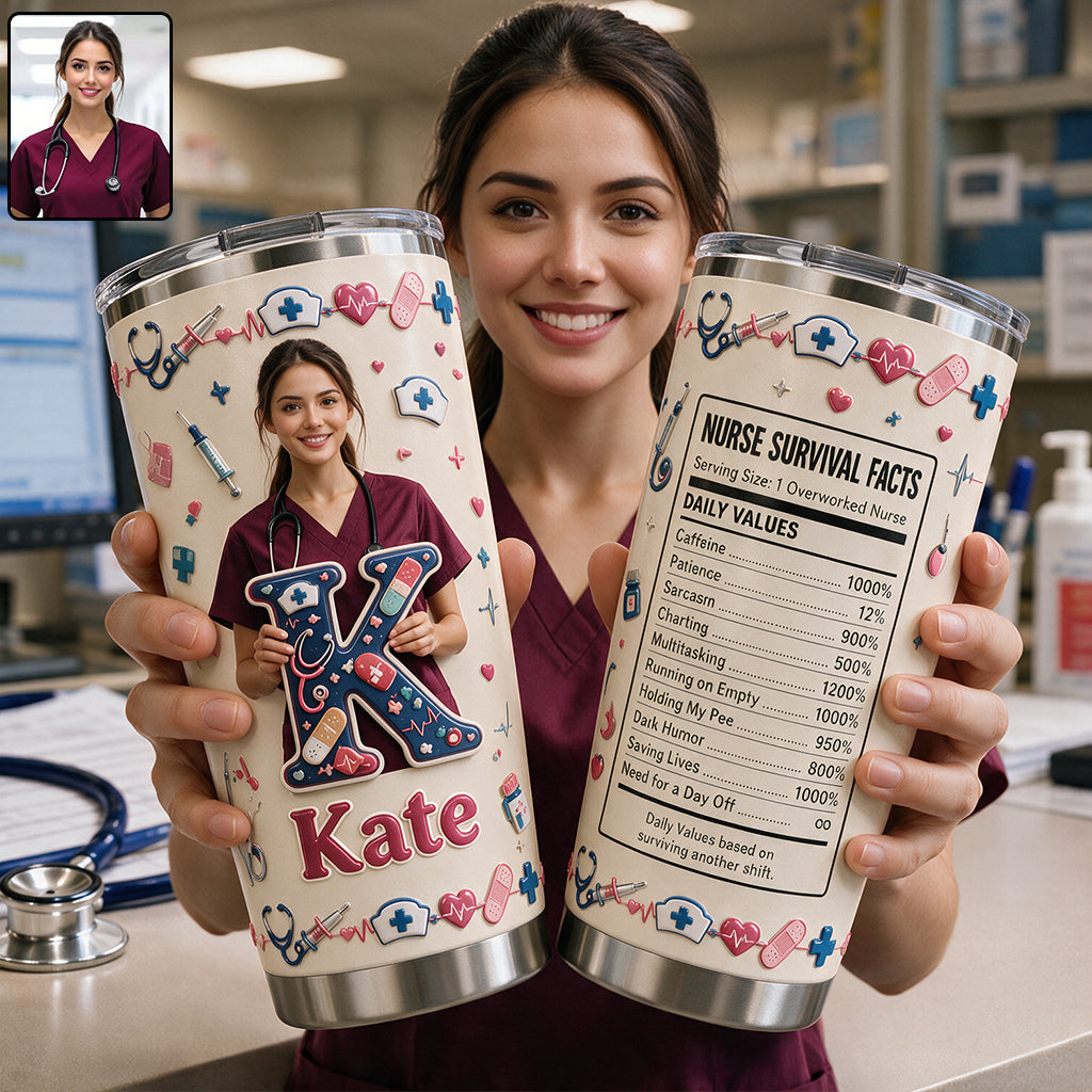 Tired Nurse - Personalized Nurse Tumbler