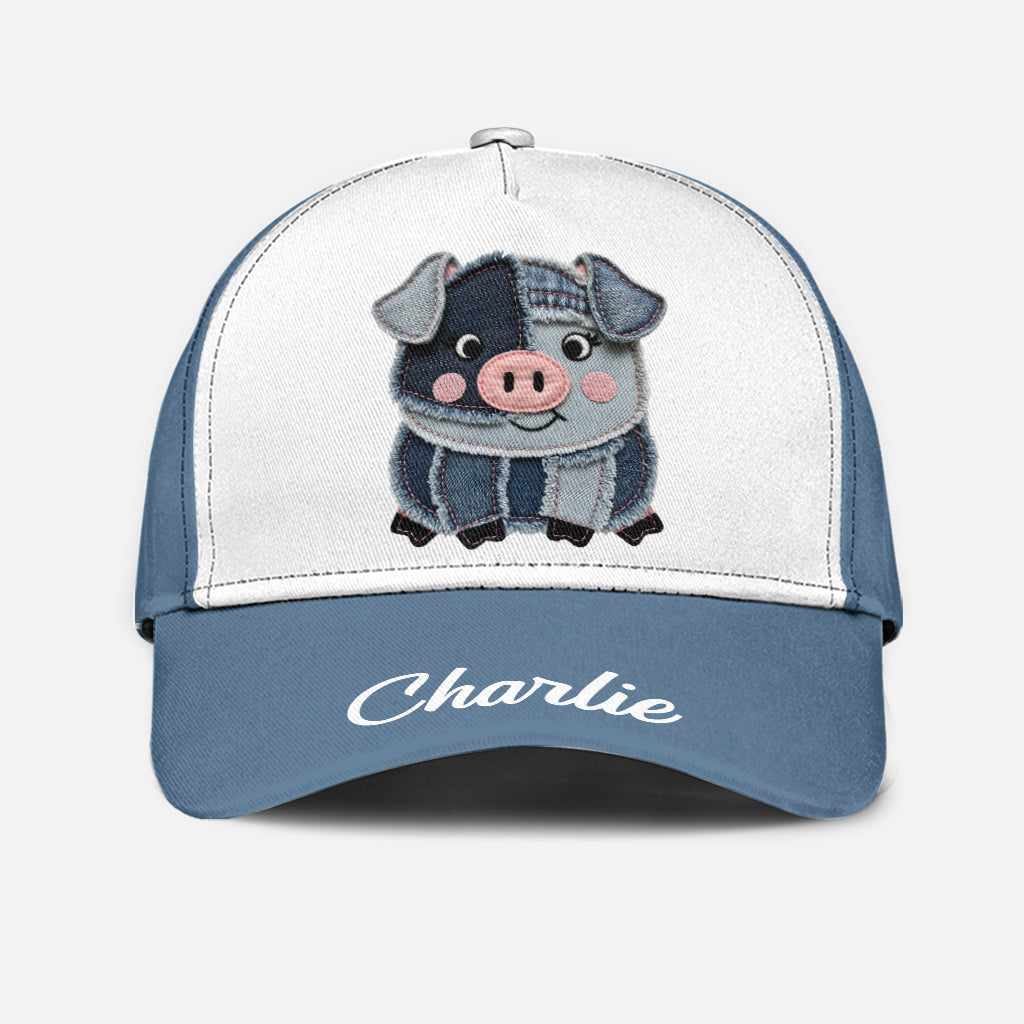 Cute Pig Denim Fabric Patches - Personalized Pig Lover Classic Cap