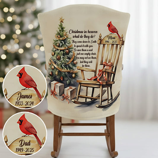 Ensemble de housses de chaises commémoratives personnalisées « Christmas In Heaven Cardinal »