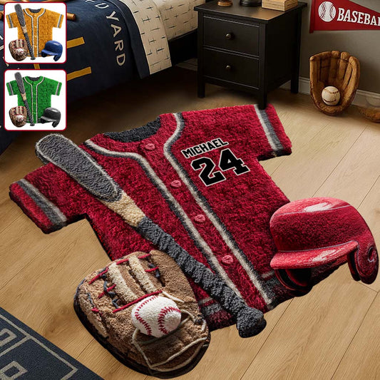 Baseball Life - Personalized Baseball Non-Slip Tufted Rug