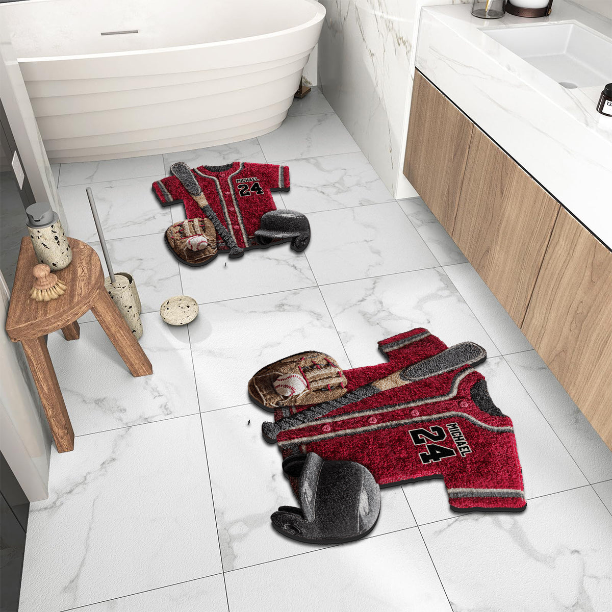 Baseball Life - Personalized Baseball Non-Slip Tufted Rug