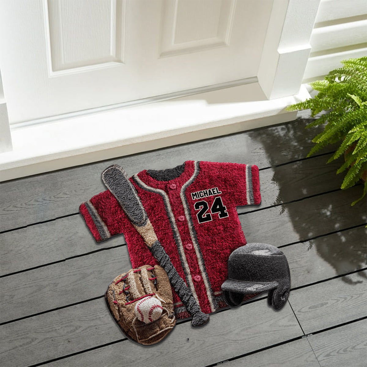 Baseball Life - Personalized Baseball Non-Slip Tufted Rug