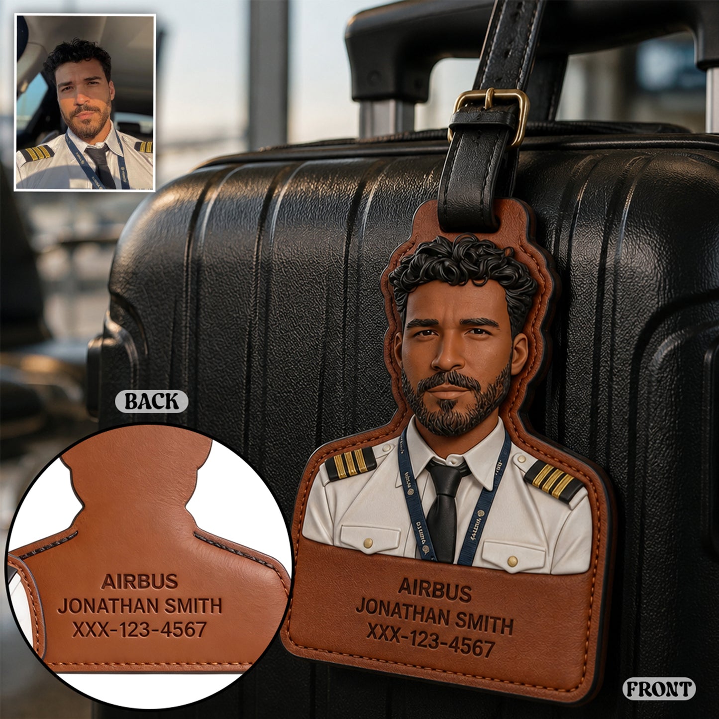 Cadeau Personnalisé Pour Voyageurs - Étiquette de Bagage Personnalisée