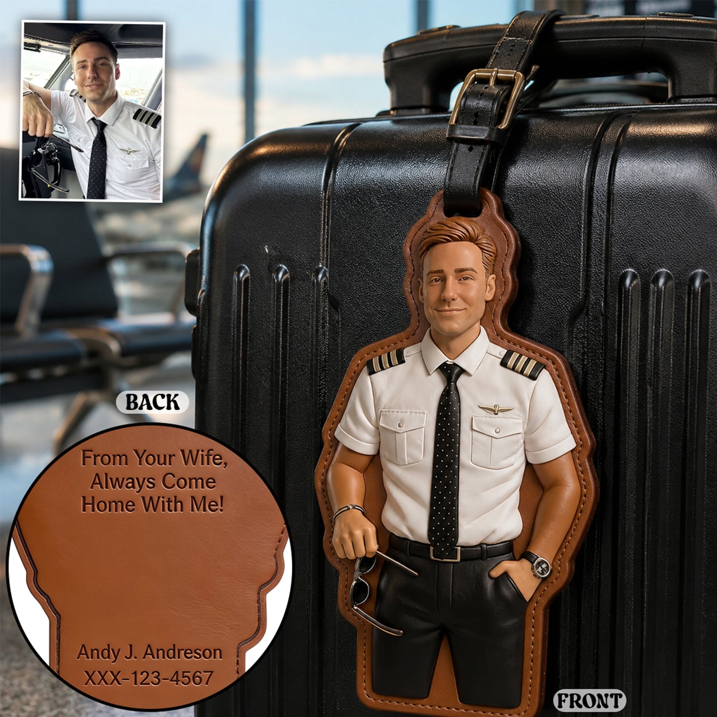 Cadeau Personnalisé Pour Voyageurs - Étiquette de Bagage Personnalisée